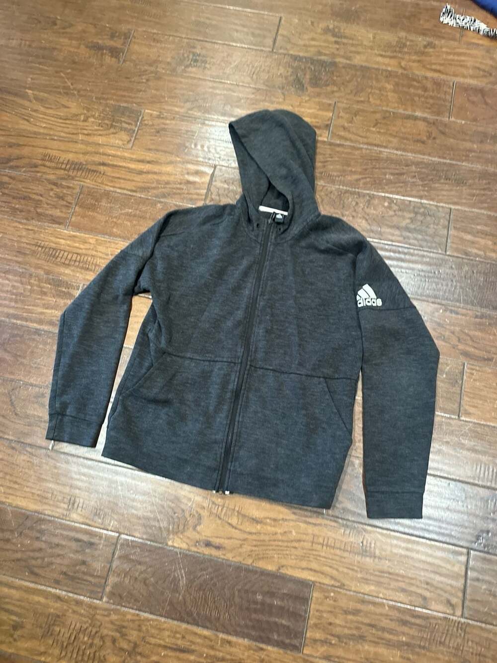 Adidas ID Stadium Full-Zip Hoodie‎ Charcoal Heather Grey Size L